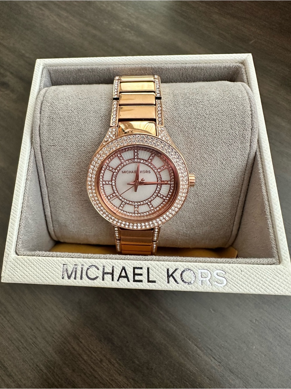 Michael Kors Rose Gold Crystal-Trim Bracelet Watch